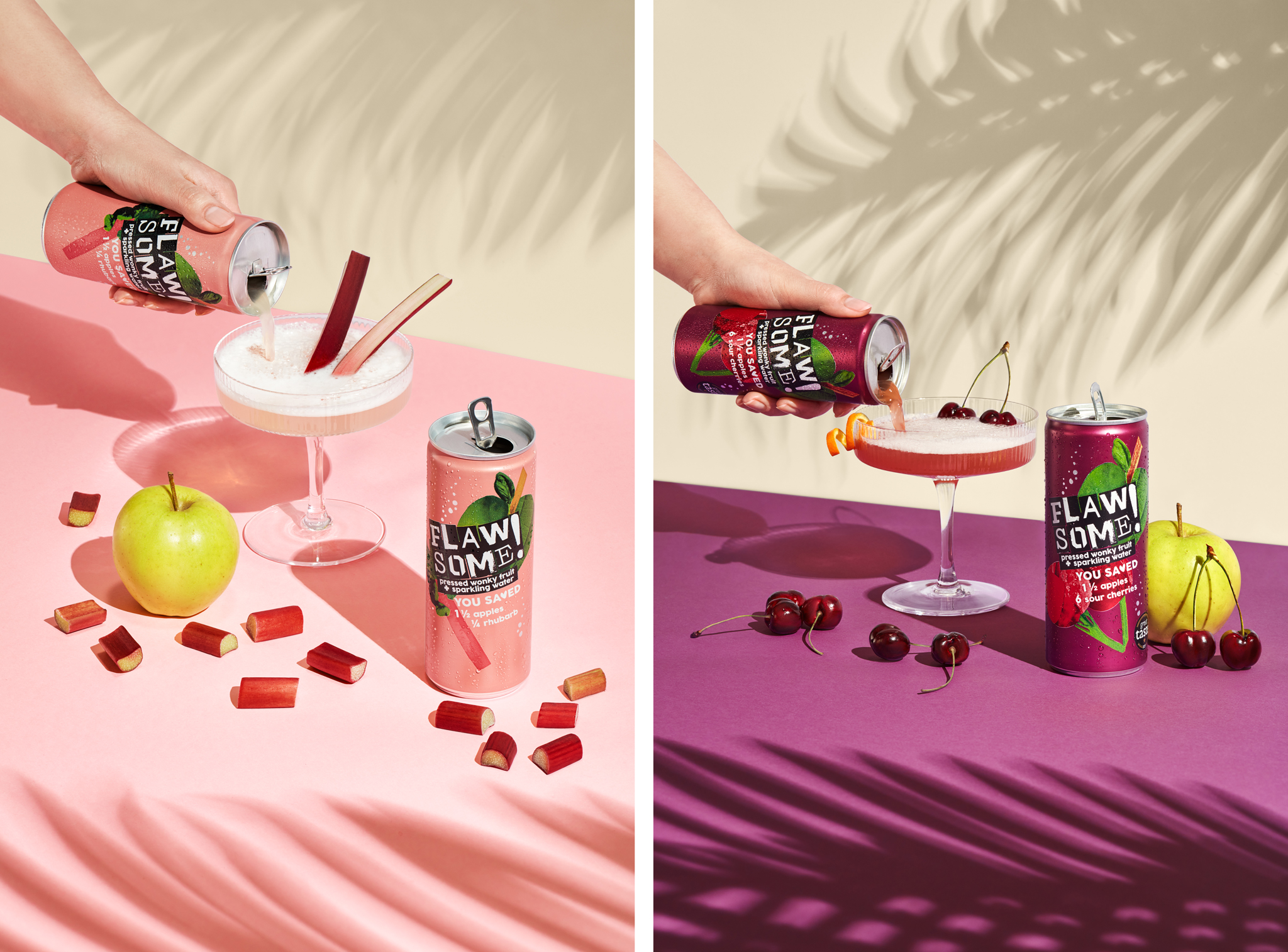 rhubarb cherry cocktail soft drinks