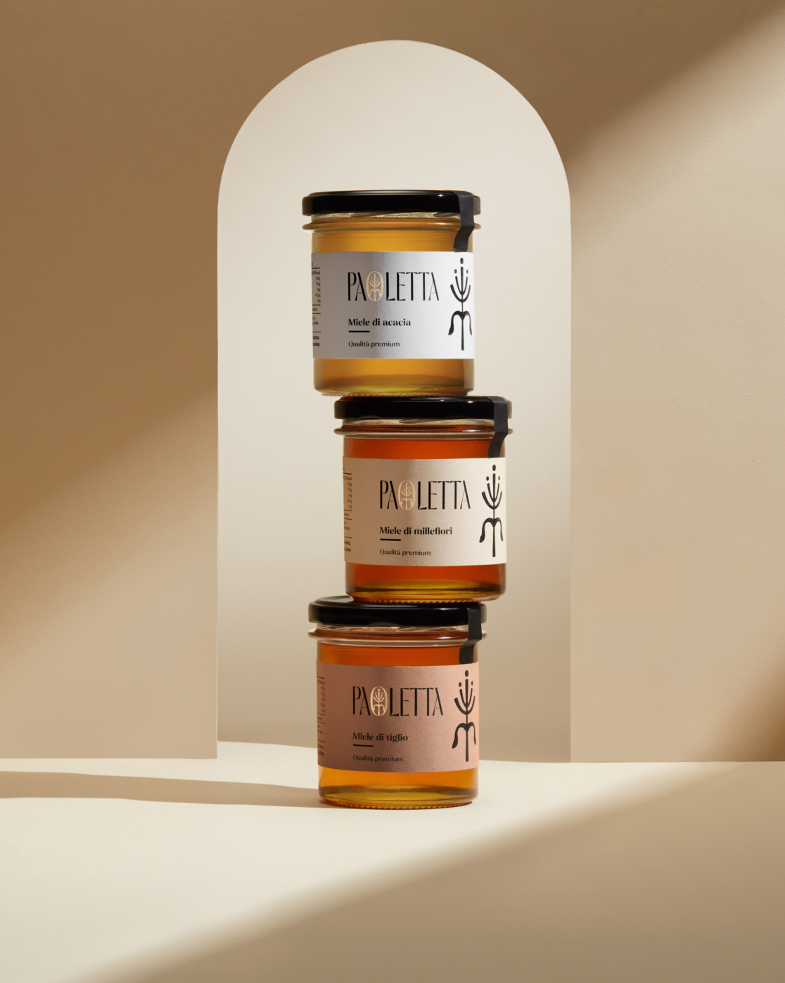 stacked honey jars